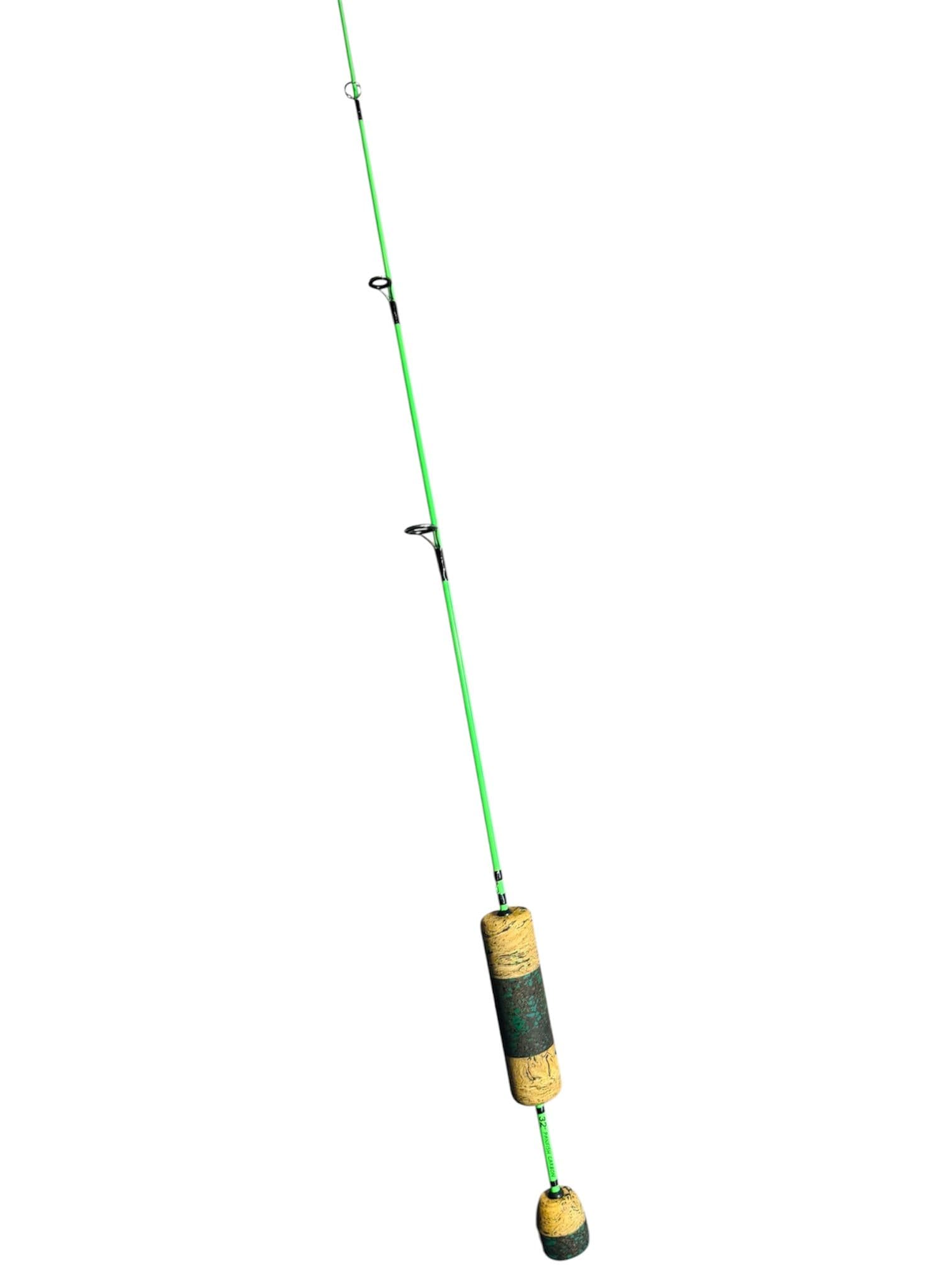 32" Neon Green Panfish Carbon, Black Thread, Custom Cork Split Grip